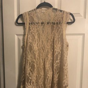 Free people lace Top Cream size L